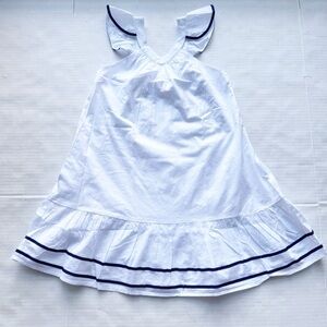 Crewcuts Girls New White Flutter Sleeve
Dress Navy Trim Nautical NWT Size 8Y